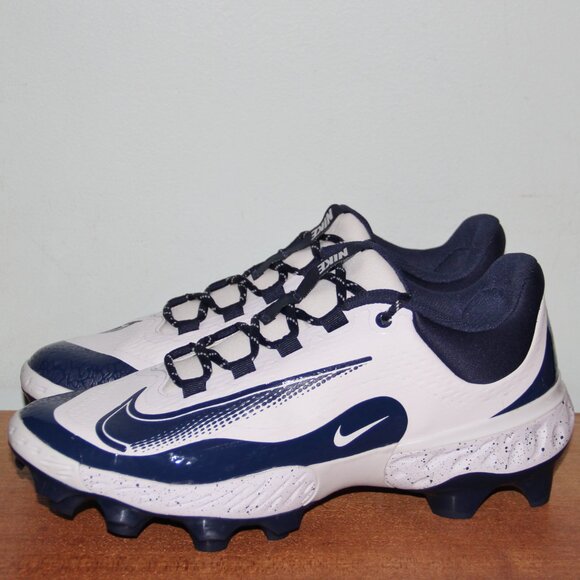 Nike Alpha Huarache Elite 4 Low MCS Baseball Cleats Mens 11 White Navy - Picture 2 of 6